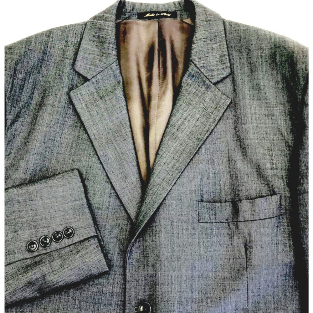Zino Italy Sport Coat Wool Super 120 Di Valdengo 44 Mens Gray USA Y2K Mob Preppy